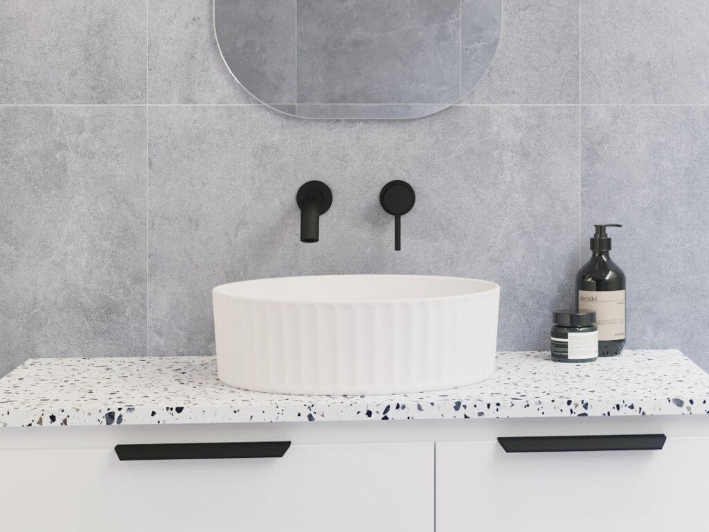 Allure Flute Basin 365mm - Hera BathwareMatte White