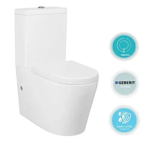 ALZANO RIMLESS TOILET SUITE - R&T Cistern - Hera BathwareStandard Seat