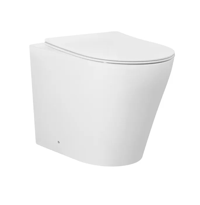 ALZANO Tornado Rimless Wall Face In Wall Toilet Pan ONLY - Hera BathwareMatte WhiteSlim Seat