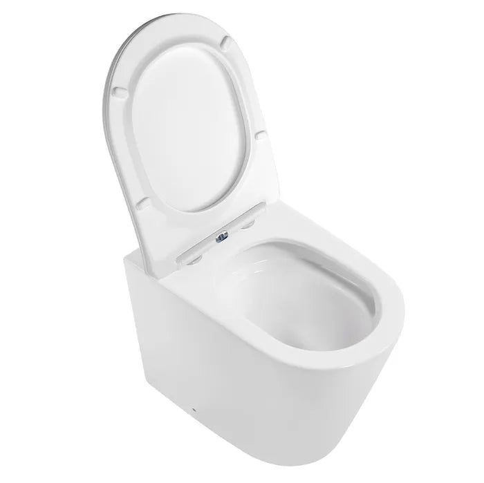 ALZANO Tornado Rimless Wall Face In Wall Toilet Pan ONLY - Hera BathwareMatte WhiteSlim Seat