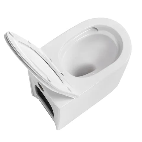 ALZANO Tornado Rimless Wall Face In Wall Toilet Pan ONLY - Hera BathwareMatte WhiteSlim Seat