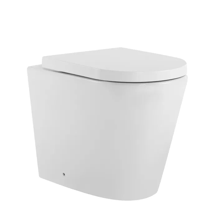 ALZANO Tornado Rimless Wall Face In Wall Toilet Pan ONLY - Hera BathwareGlossy WhiteStandard Seat