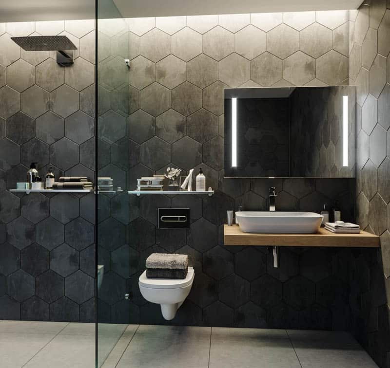 Amber LED Shaving Cabinet | Remer - Hera Bathware X Remer A90D | 900mm