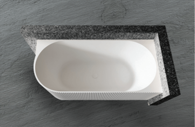 Anika Corner Back to Wall Fluted Bathtub 1500/1700mm - Hera BathwareRight Corner1500mm