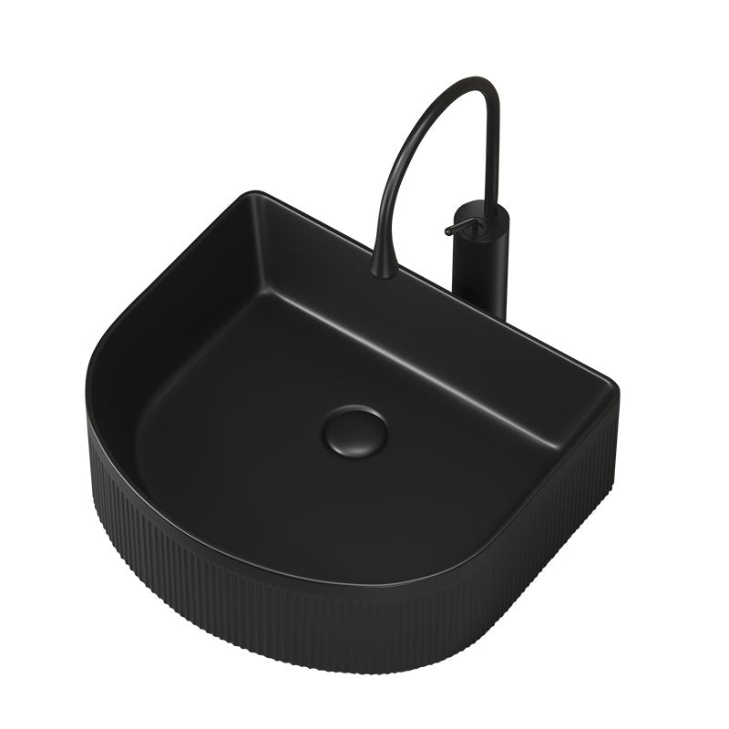 Archie Above Counter Grooved Basin - Hera BathwareMatte Black