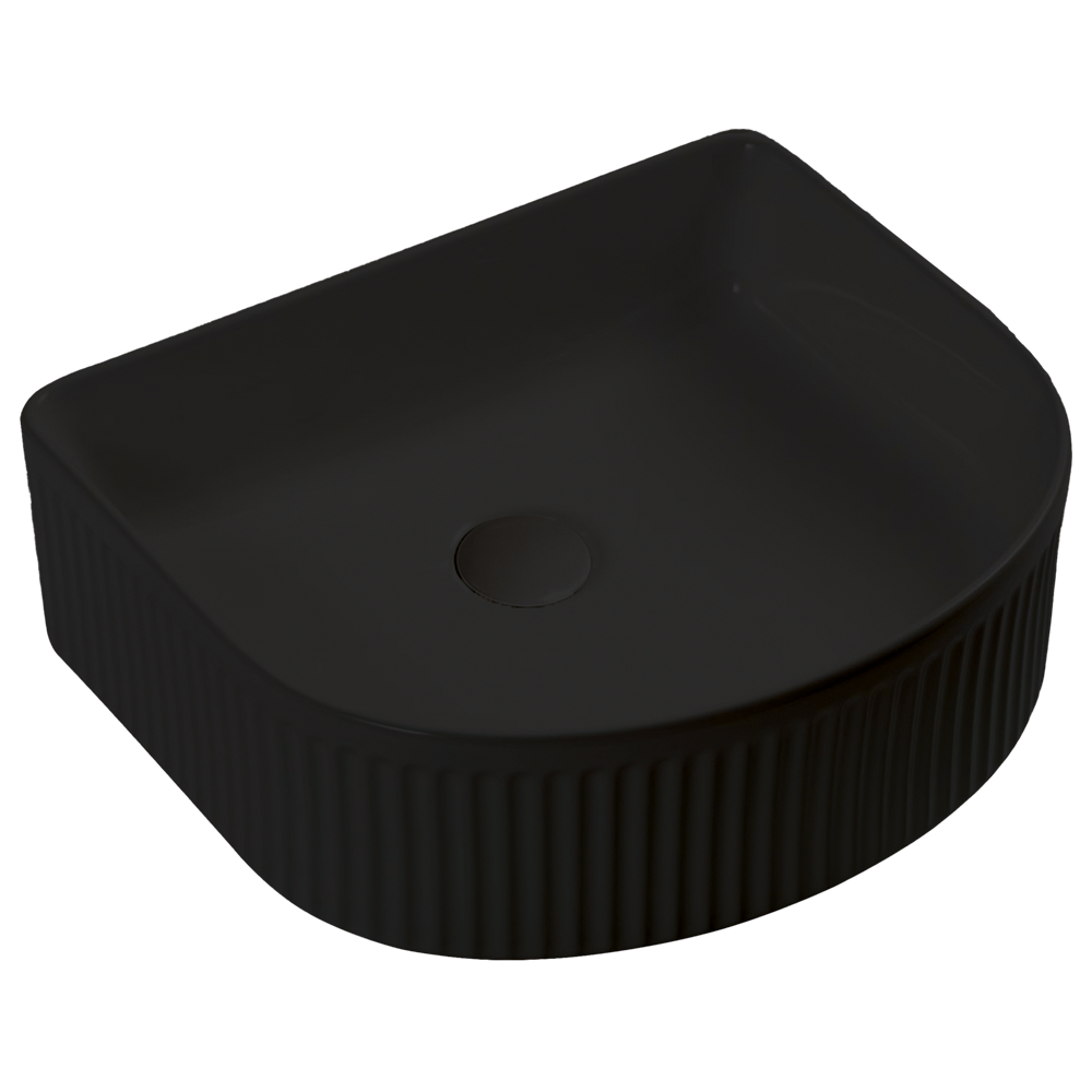 Archie Above Counter Grooved Basin - Hera BathwareMatte Black