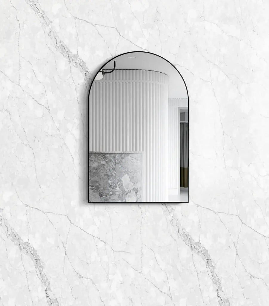Archie Metal Frame Mirror 900*600mm Black/Brushed Gold/White | OTTI - Hera BathwareBlack