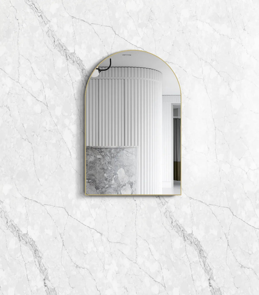 Archie Metal Frame Mirror 900*600mm Black/Brushed Gold/White | OTTI - Hera BathwareBrushed Gold