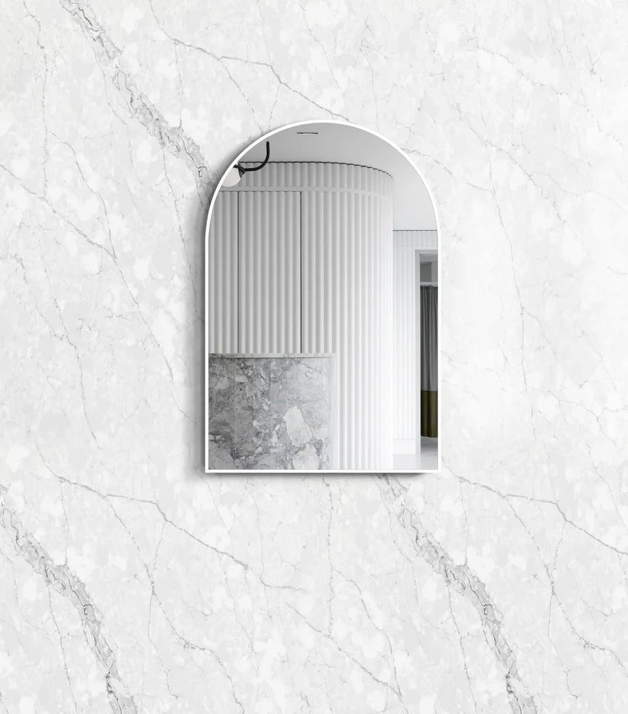 Archie Metal Frame Mirror 900*600mm Black/Brushed Gold/White | OTTI - Hera BathwareWhite