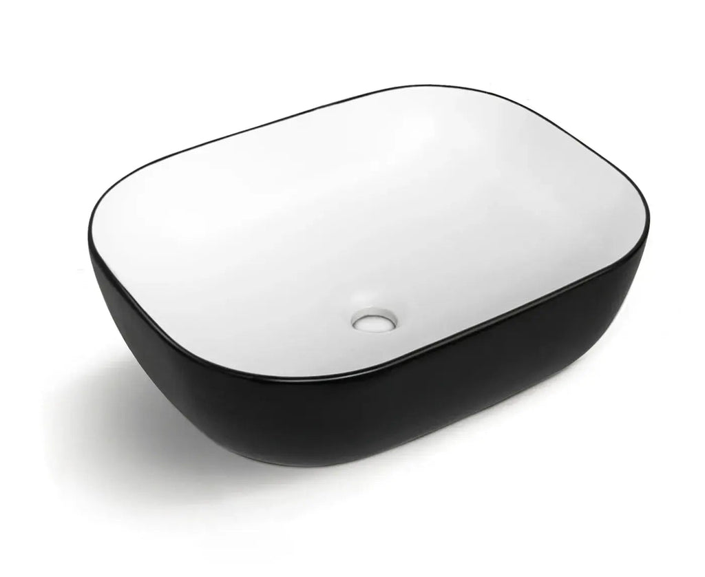 ARTIS O'96 Oval Ultra Slim Above Counter Basin - Hera BathwareMatte White & Black