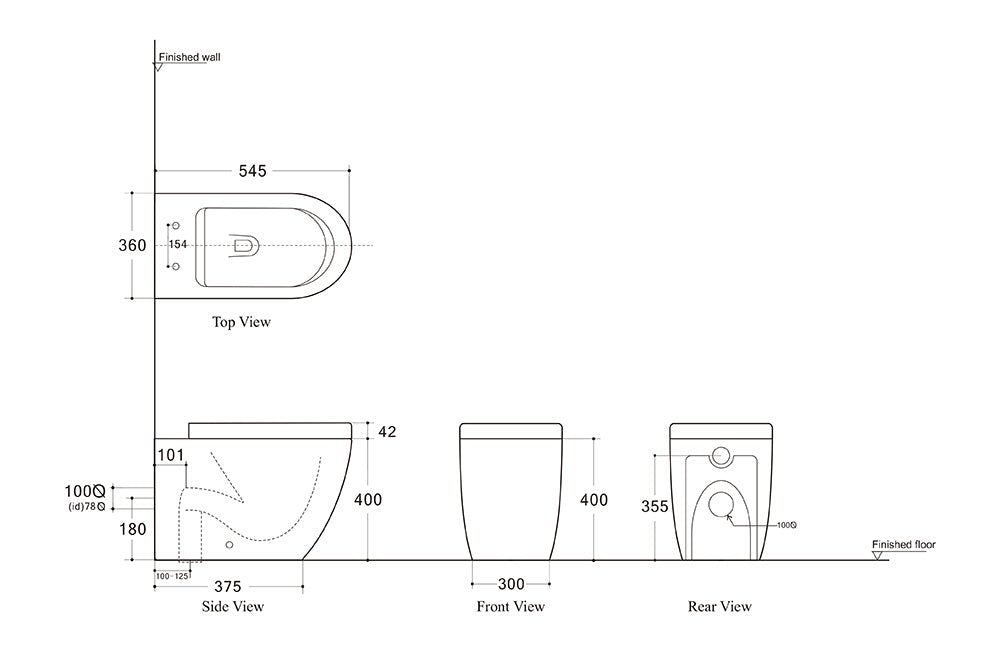 Ascoli Rimless Inwall Toilet Floor Pan - Hera Bathware