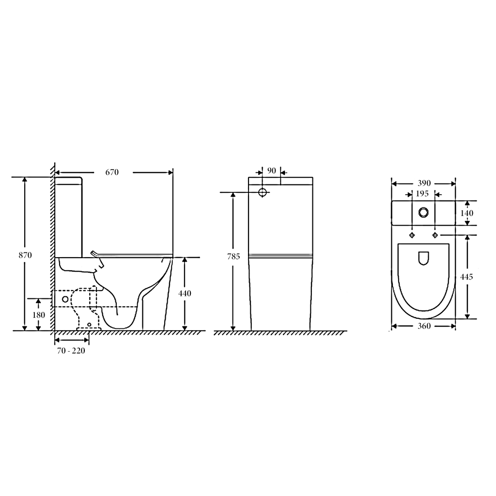 ATLANTA Rimless Toilet Suite - Hera Bathware