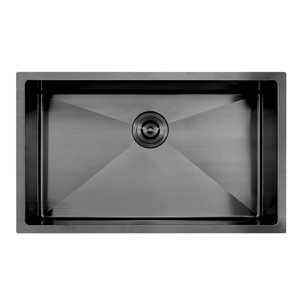 Atlas Handmade Kitchen Sink - 700mm - Hera BathwareBrushed Gunmetal Black