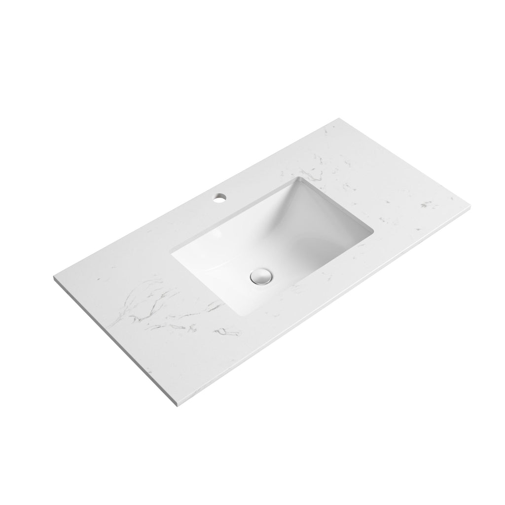 Aulic | Bench top with undermounted basin 1200mm selections - Hera Bathware X Aulic ST26 - 1200 | 1200mm Cato Stone Top with Single Undermounted Basin (Tap hole included)
