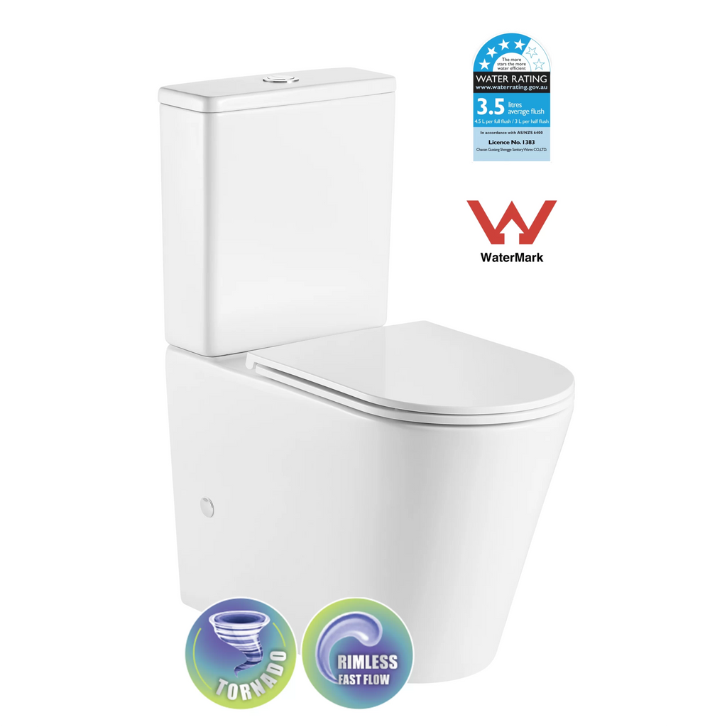AUSTIN Tornado Rimless Back to Wall Toilet Suite - Hera Bathware