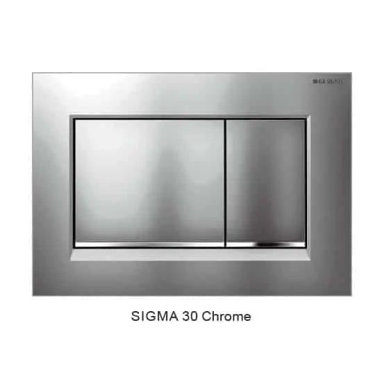 Avery Gloss White in wall Toilet With Geberit Cistern - Hera BathwareSigma 30 Chrome