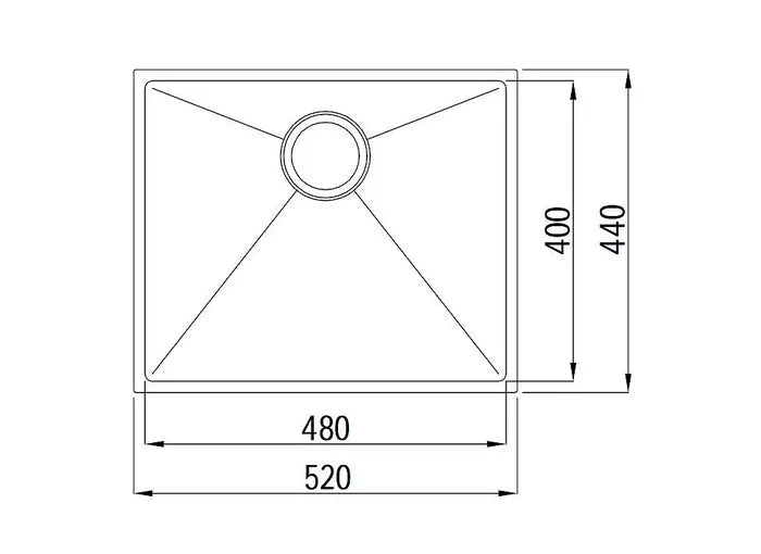 AXON SINK 52S 520X440X220mm - Hera BathwareGun Metal