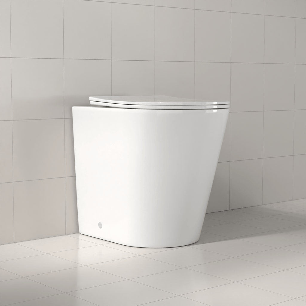 Azaria in Wall Rimless Tornado Toilet - Hera BathwareGloss White Pan Only