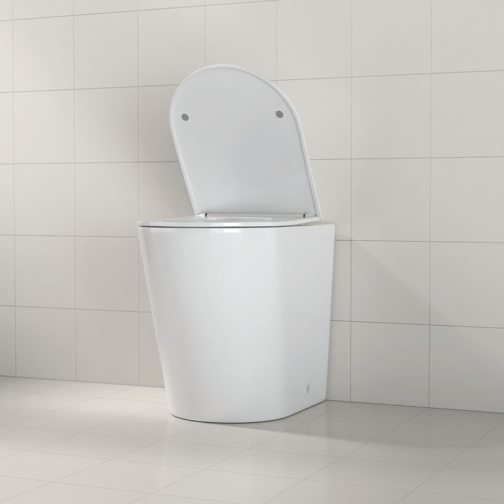 Azaria in Wall Rimless Tornado Toilet - Hera BathwareGloss White Pan Only