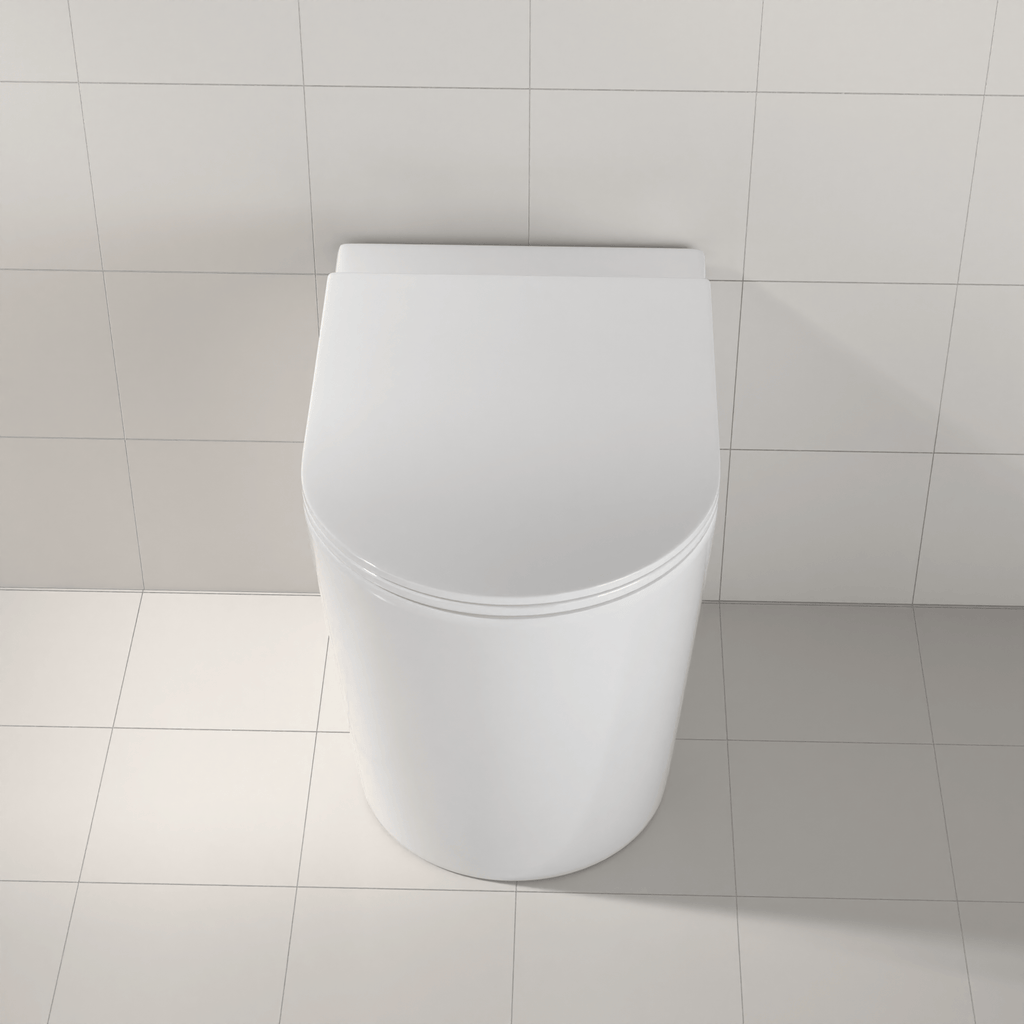 Azaria in Wall Rimless Tornado Toilet - Hera BathwareGloss White Pan Only