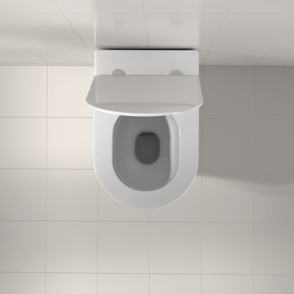 Azaria in Wall Rimless Tornado Toilet - Hera BathwareGloss White Pan Only