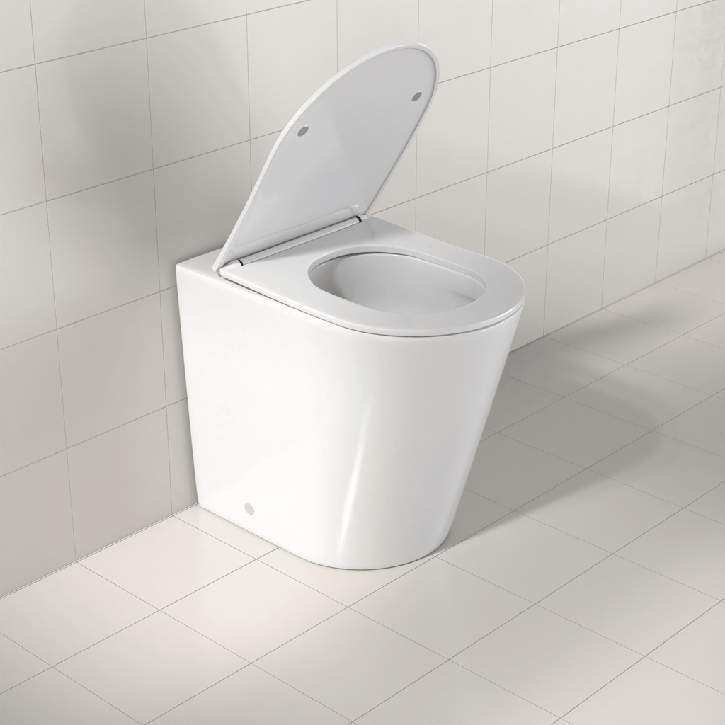 Azaria in Wall Rimless Tornado Toilet - Hera BathwareGloss White Pan Only