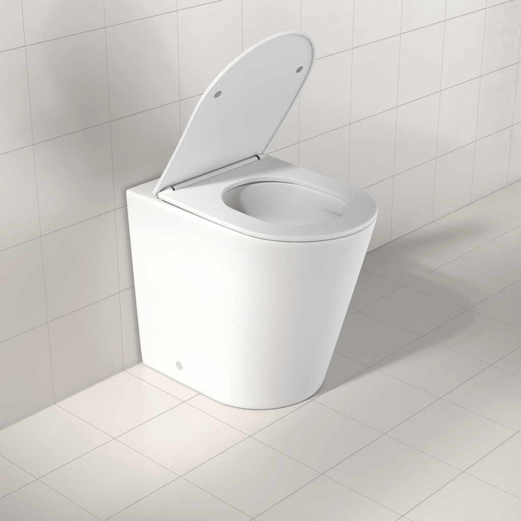 Azaria in Wall Rimless Tornado Toilet - Hera BathwareMatte White Pan Only