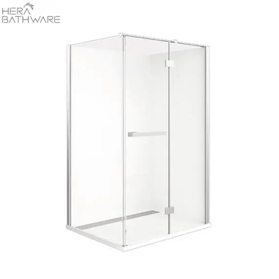 Barossa Chrome, Pivot Semi - frameless - Hera Bathware900 Door Panel900 Return Panel