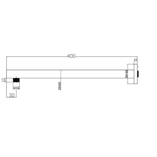 BD Popular Straight Round Wall Shower Arm, Chrome - Hera Bathware