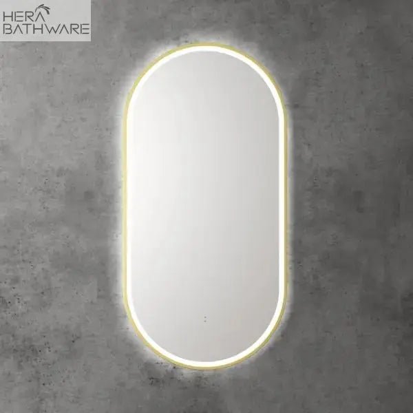 BEAU MONDE Frameless Sensor Oval LED Mirror - Hera BathwareBrushed Gold