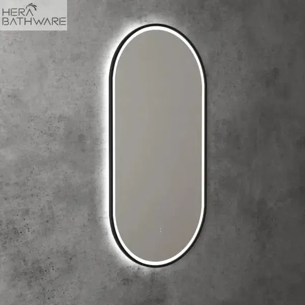 BEAU MONDE Frameless Sensor Oval LED Mirror - Hera BathwareGun Metal