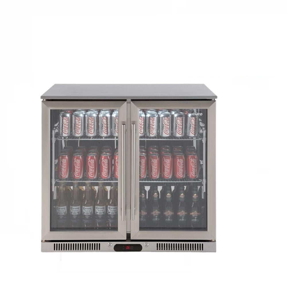 Beverage Cooler 208L Double Glass Door Stainless Steel EA900WFSX2 - Hera BathwareStainless Steel