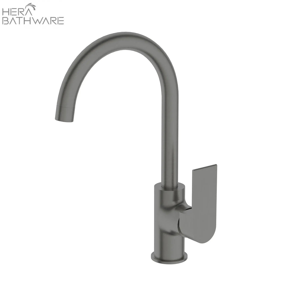 Bianca Kitchen Mixer Gooseneck Spout - Lead Free - Hera BathwareGun Metal