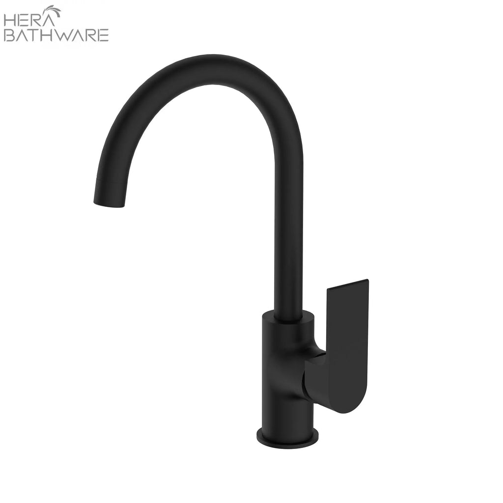 Bianca Kitchen Mixer Gooseneck Spout - Lead Free - Hera BathwareMatte Black