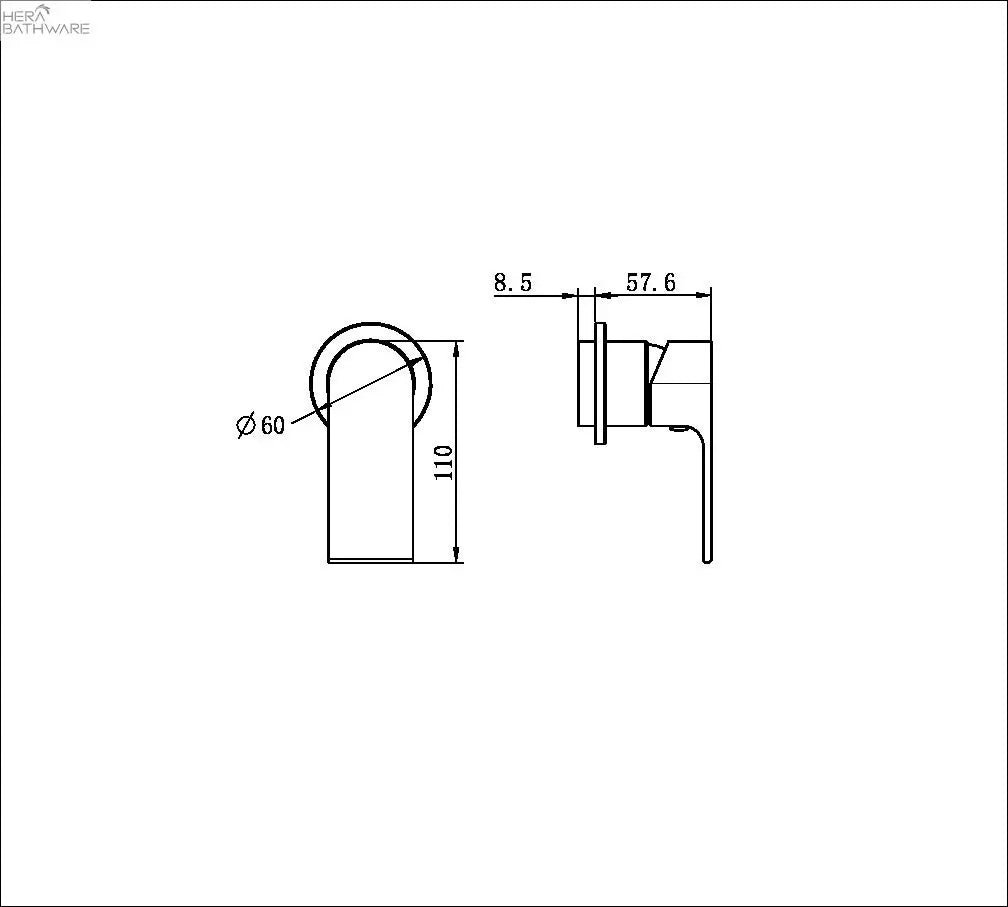 BIANCA Shower Mixer - Trim Kits Only - Hera BathwareChromeSquare Plate