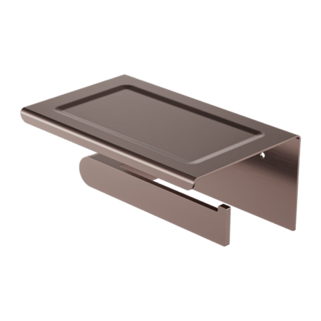 BIANCA Toilet Roll Holder with Phone holder - Hera BathwareBrushed Bronze