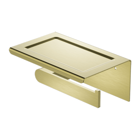 BIANCA Toilet Roll Holder with Phone holder - Hera BathwareBrushed Gold