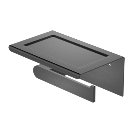 BIANCA Toilet Roll Holder with Phone holder - Hera BathwareGun Metal