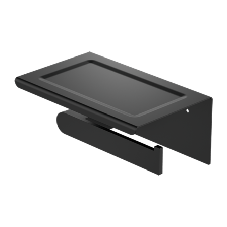 BIANCA Toilet Roll Holder with Phone holder - Hera BathwareMatte Black