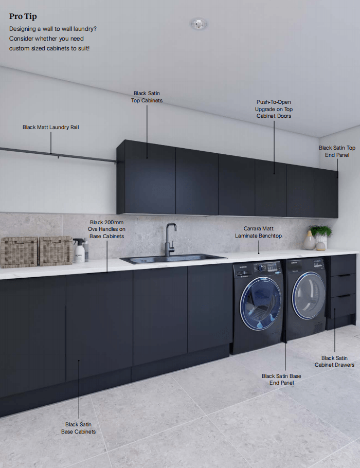 Black Stain Cabinets Laundry Bundle - Hera Bathware X Timberline |