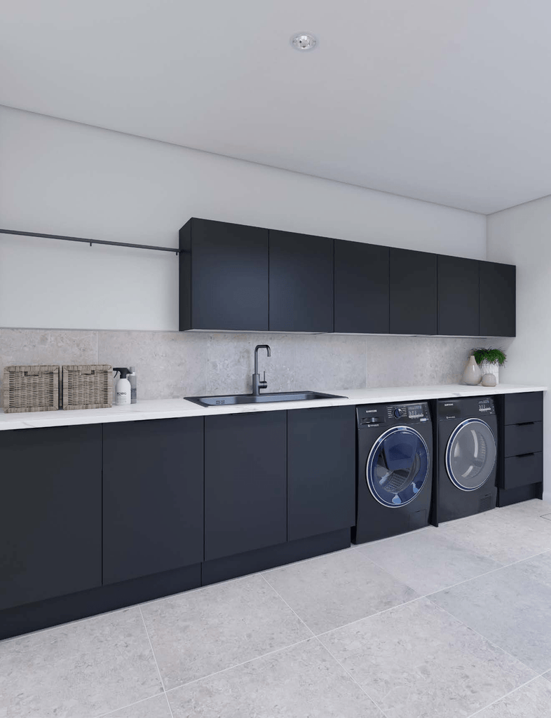 Black Stain Cabinets Laundry Bundle - Hera Bathware X Timberline |