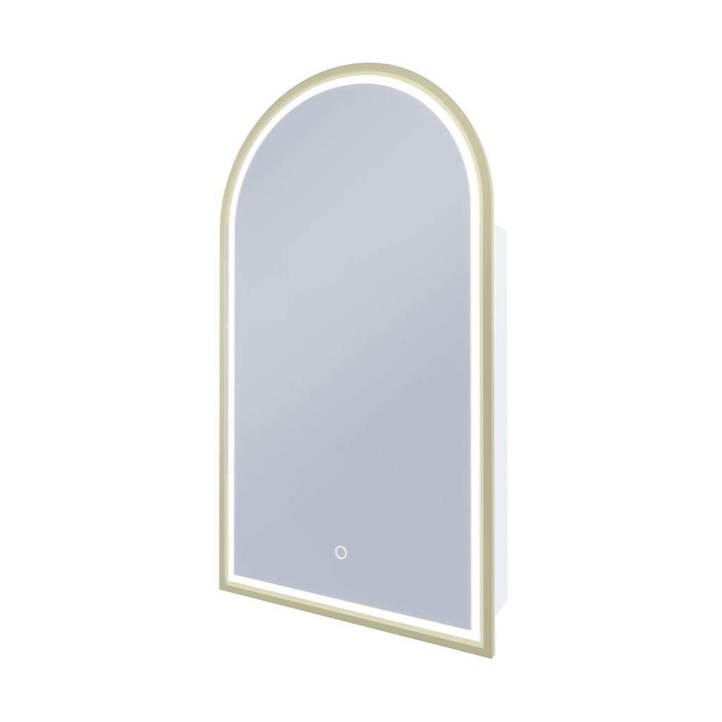Blanca LED Shaving Cabinet | Remer - Hera Bathware X Remer BR50D - BB | Brushed Brass