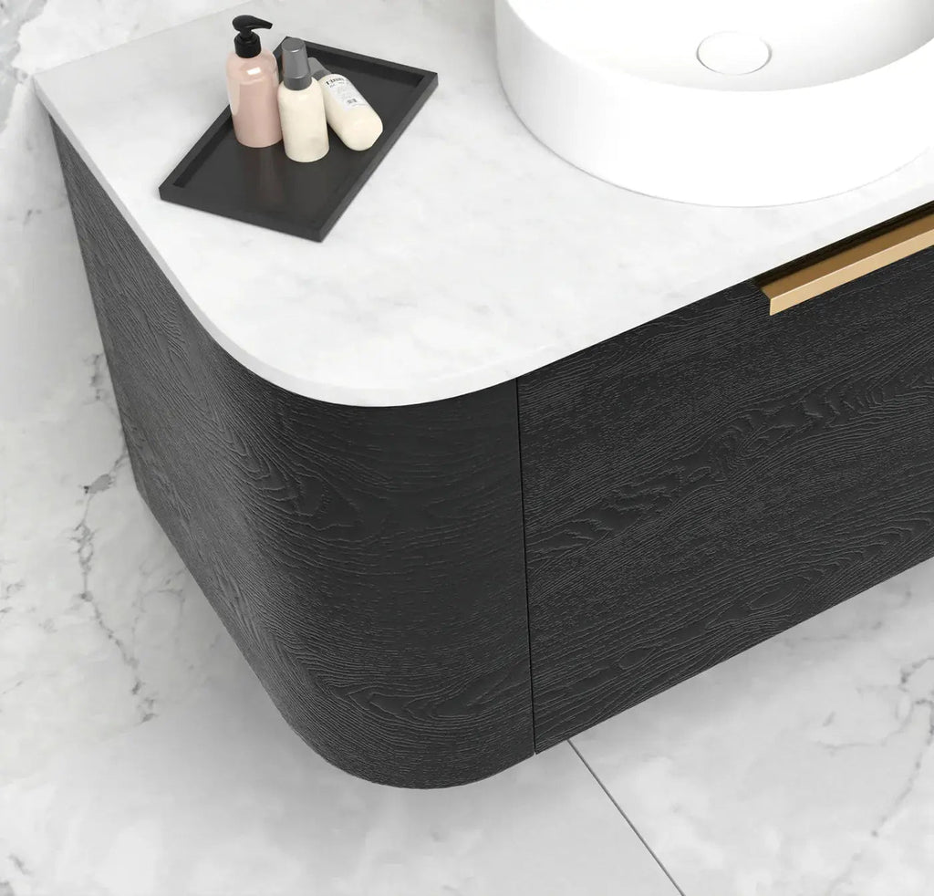 Bondi Black Oak 1200mm Wall Hung Vanity - Hera Bathware