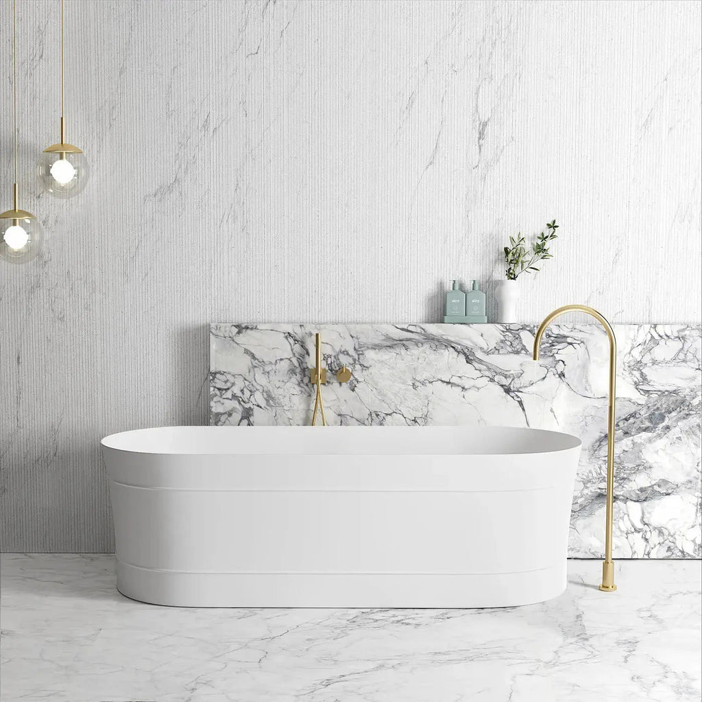 Bondi Matte White Free Standing Bathtub - Hera Bathware1500mmMatte White