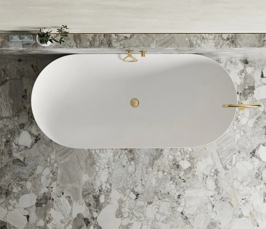 Bondi Matte White Free Standing Bathtub - Hera Bathware1500mmMatte White