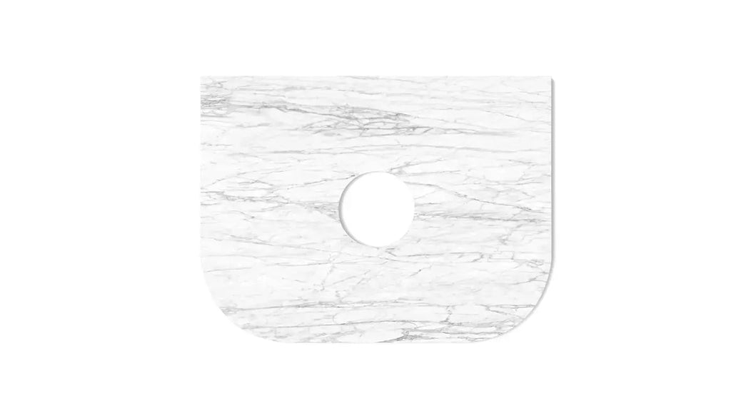 BONDI NATURAL CARRARA WHITE MARBLE 600X460X18MM - NTH OR 12 TH ONLY - Hera Bathware600