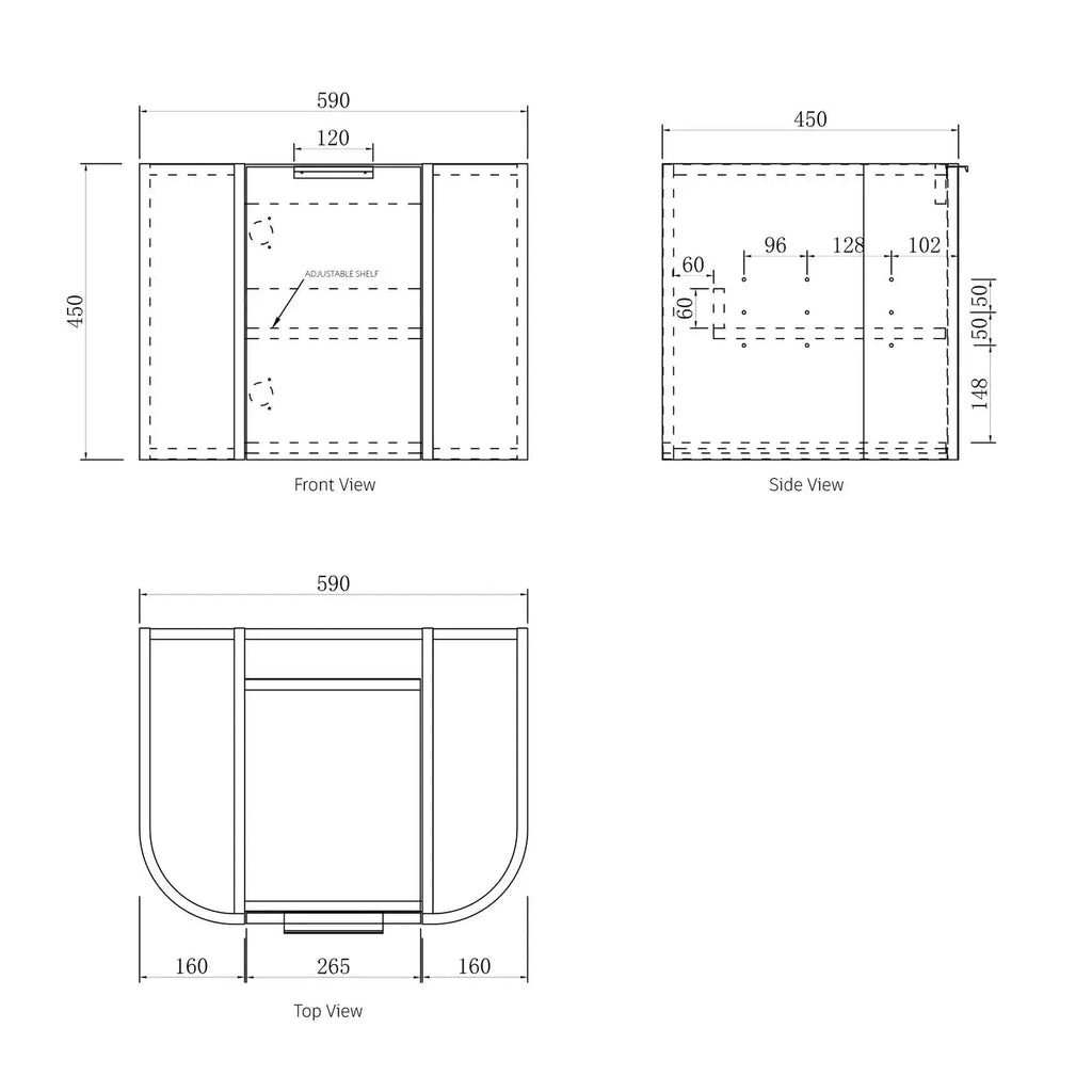 Bondi Natural Oak 600mm Wall Hung Vanity - Hera Bathware