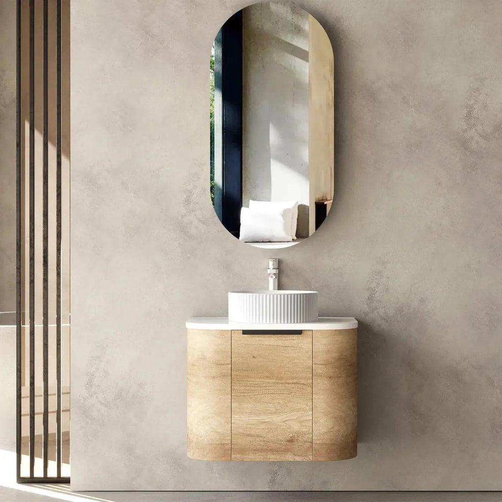 Bondi Natural Oak 600mm Wall Hung Vanity - Hera Bathware