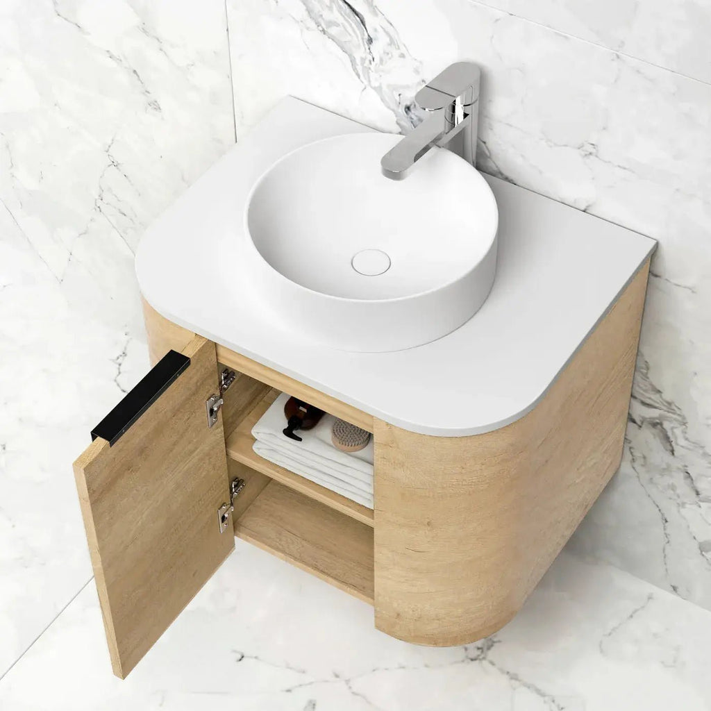 Bondi Natural Oak 600mm Wall Hung Vanity - Hera Bathware