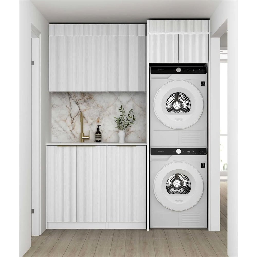 Bondi White Fluted Laundry Kit | 1715*600*2100mm - Hera BathwareMatte White1715A